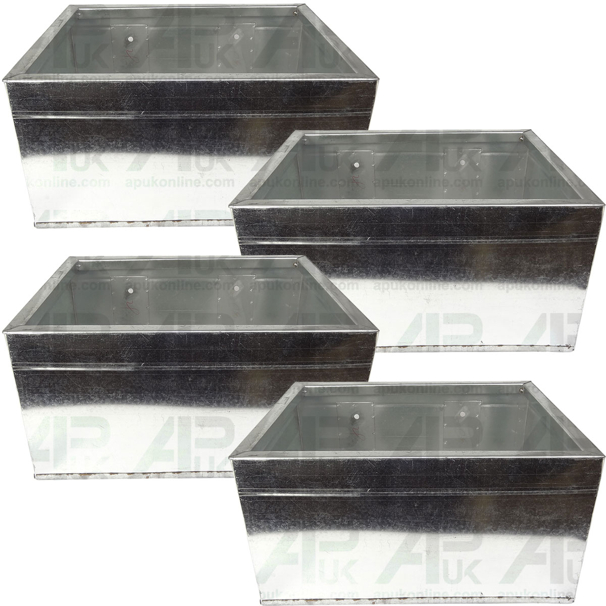 4x Metal Galv Animal Calf Horse Pony Sheep Goat Dog Pig Feed Feeding Trough Box