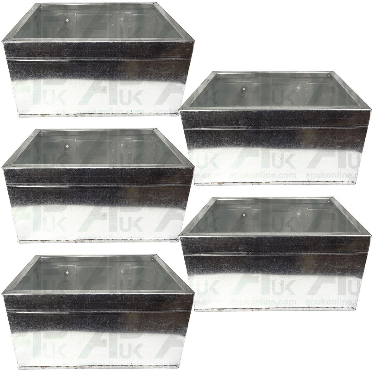 5x Galvanised Cow Horse Pony Stable Feed Feeding Bin Trough Tub Container Bucket