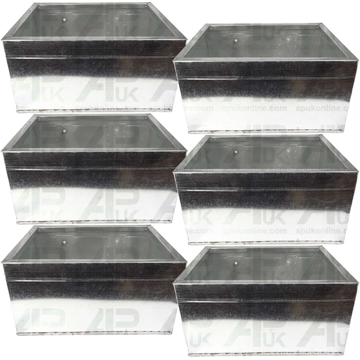 6x Galvanised Cow Horse Pony Stable Feed Feeding Bin Trough Tub Container Bucket