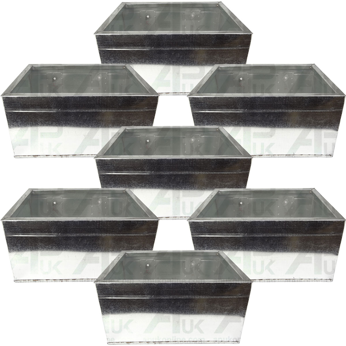 7x Metal Galv Animal Calf Horse Pony Sheep Goat Dog Pig Feed Feeding Trough Box