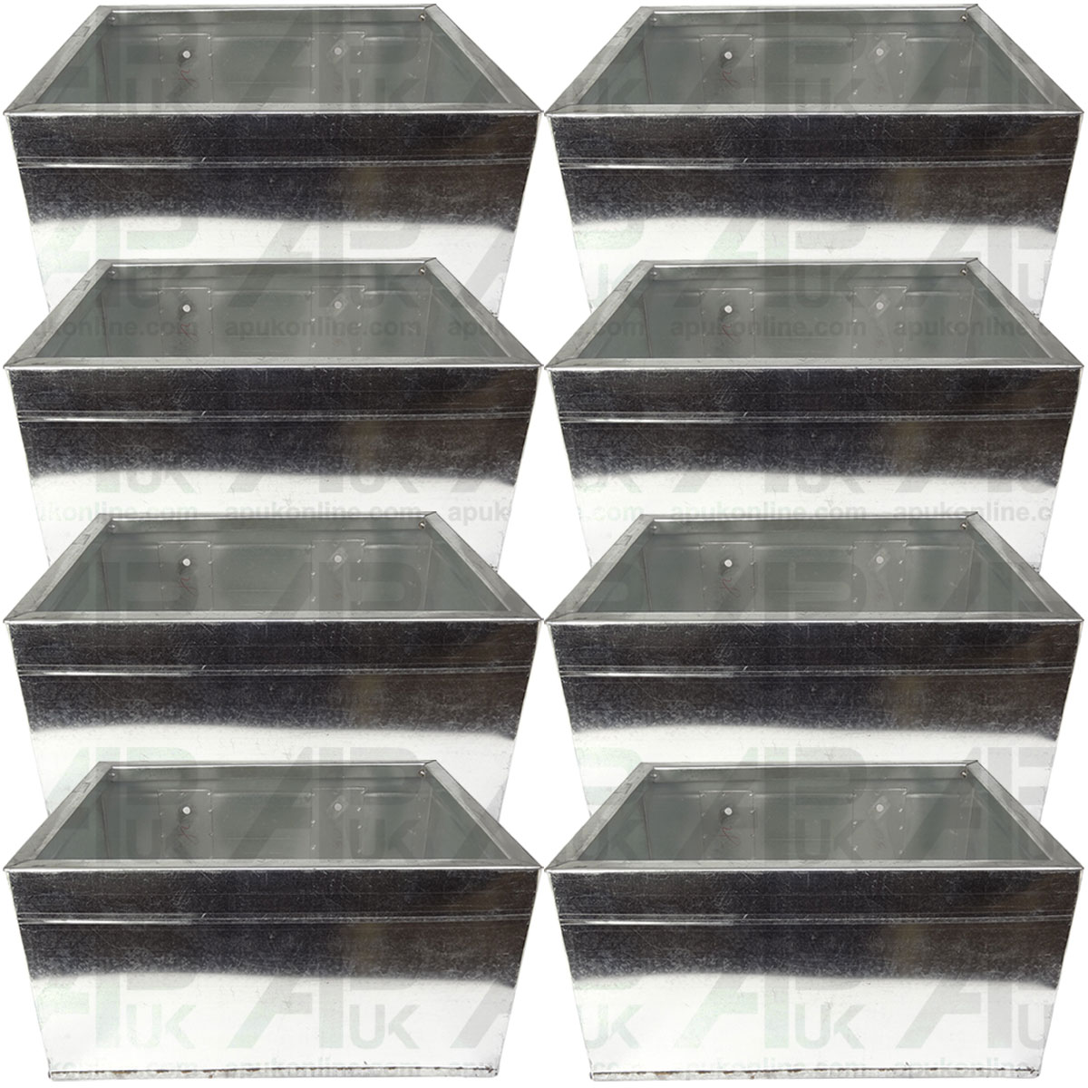 8x Galvanised Cow Horse Pony Stable Feed Feeding Bin Trough Tub Container Bucket