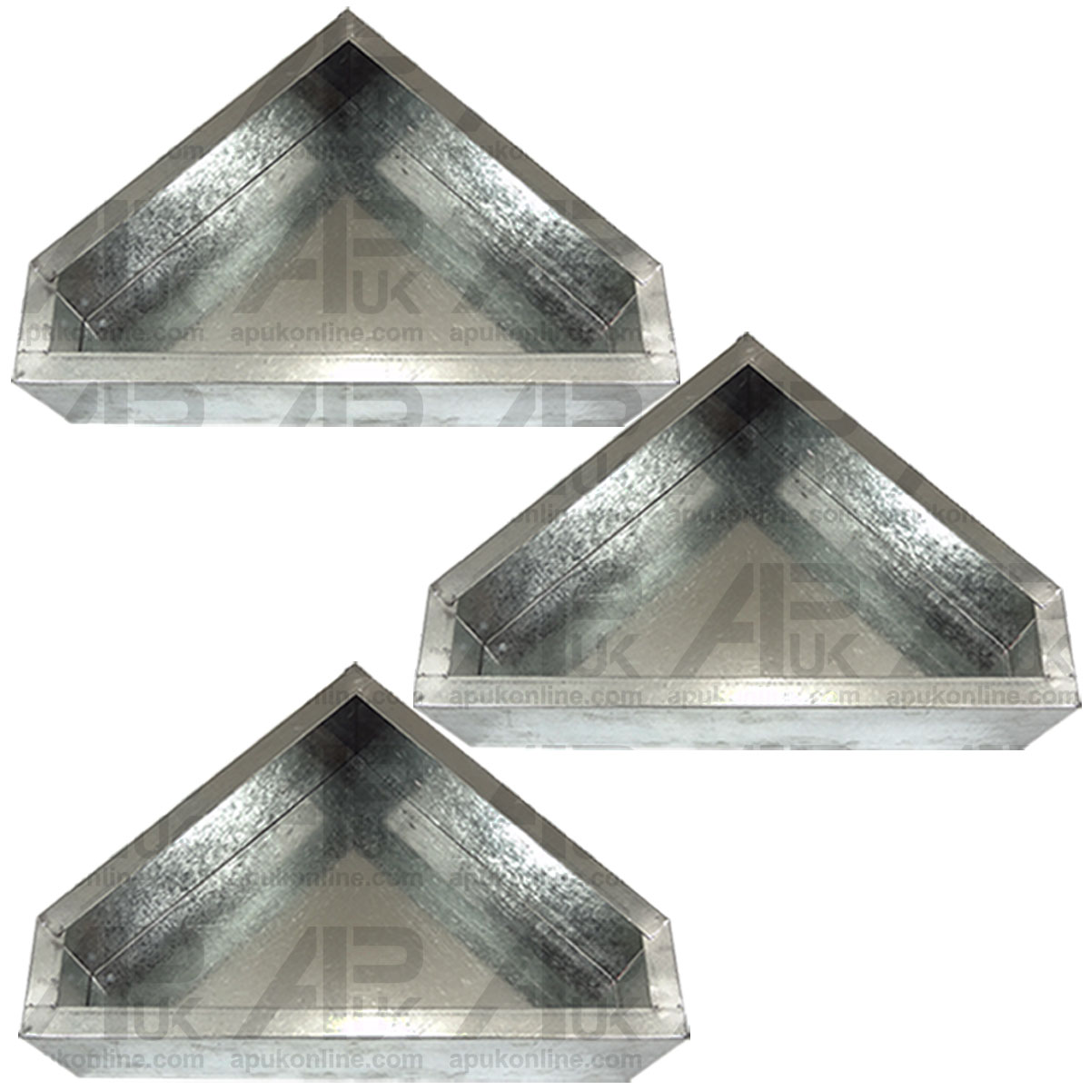 3x Metal Galv Livestock Horse Pony Sheep Goat Dog Pig Triangle Feeding Trough