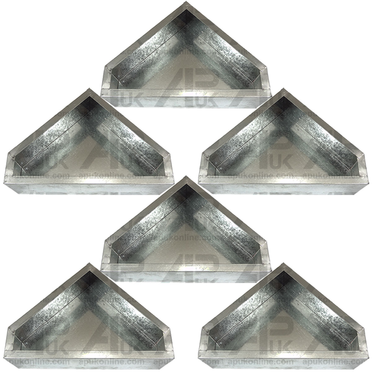 6x Metal Galv Livestock Horse Pony Sheep Goat Dog Pig Triangle Feeding Trough