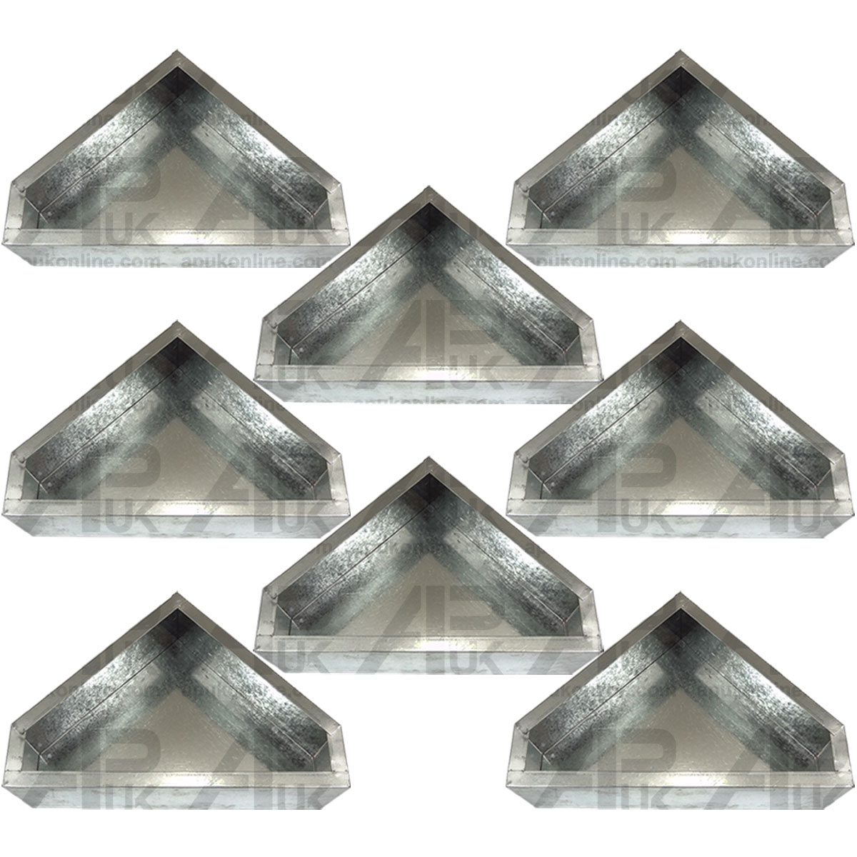 8x&#x20;Metal&#x20;Galvanise&#x20;Garden&#x20;Flower&#x20;Pot&#x20;Planter&#x20;Trough&#x20;Plant&#x20;Tub&#x20;Container&#x20;Triangle