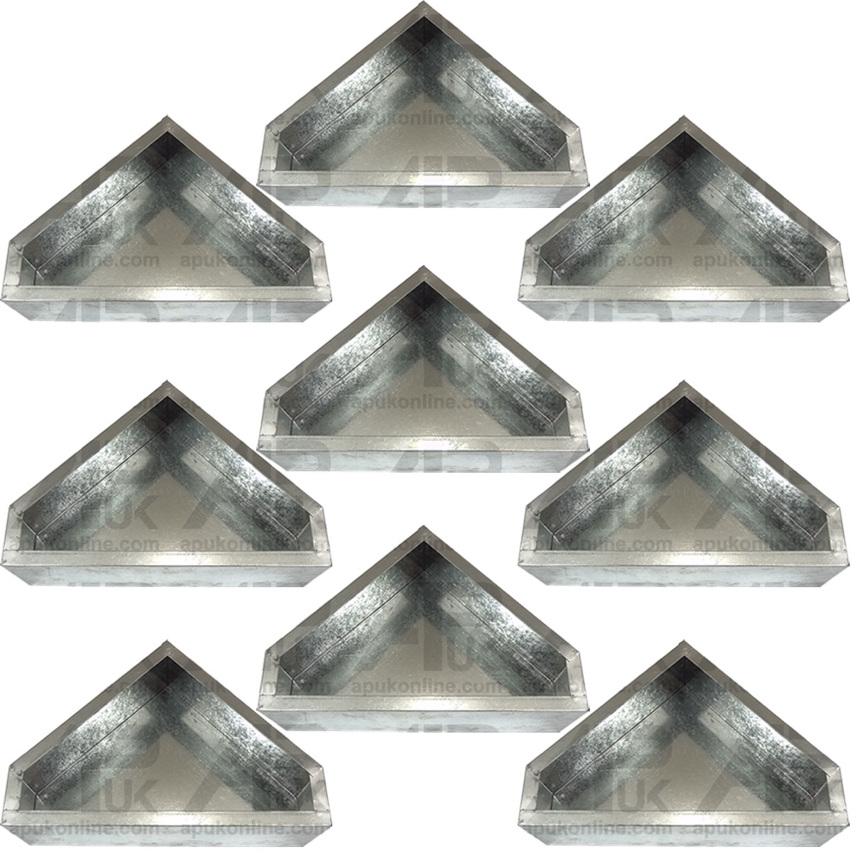 9x&#x20;Galvanised&#x20;Metal&#x20;Triangular&#x20;Corner&#x20;Feed&#x20;Feeding&#x20;Bin&#x20;Trough&#x20;Tub&#x20;Storage&#x20;Bucket