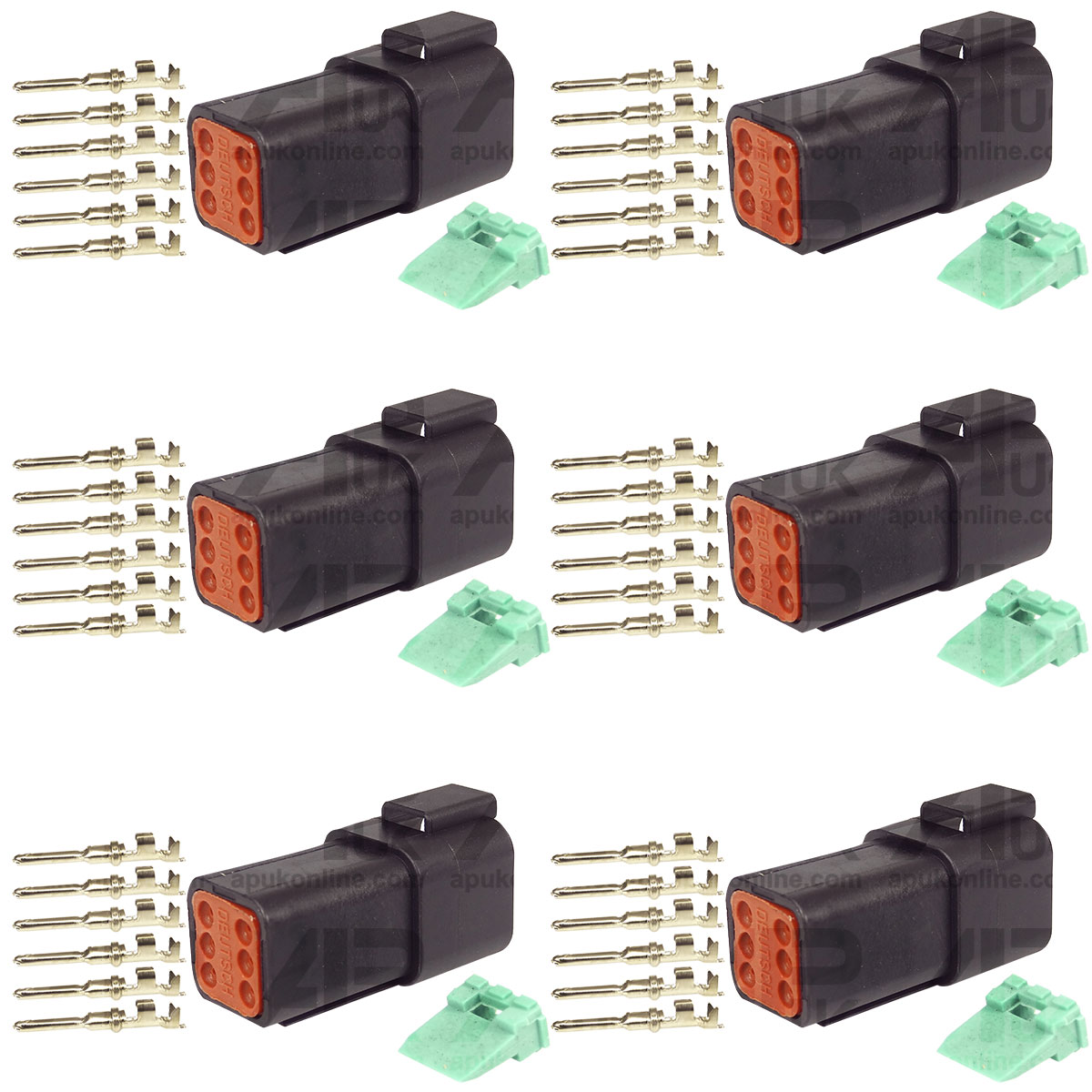 6x DT04-6P Automotive Wire Connector Female Plug 6 Pin Way Terminal 1060-14-0122