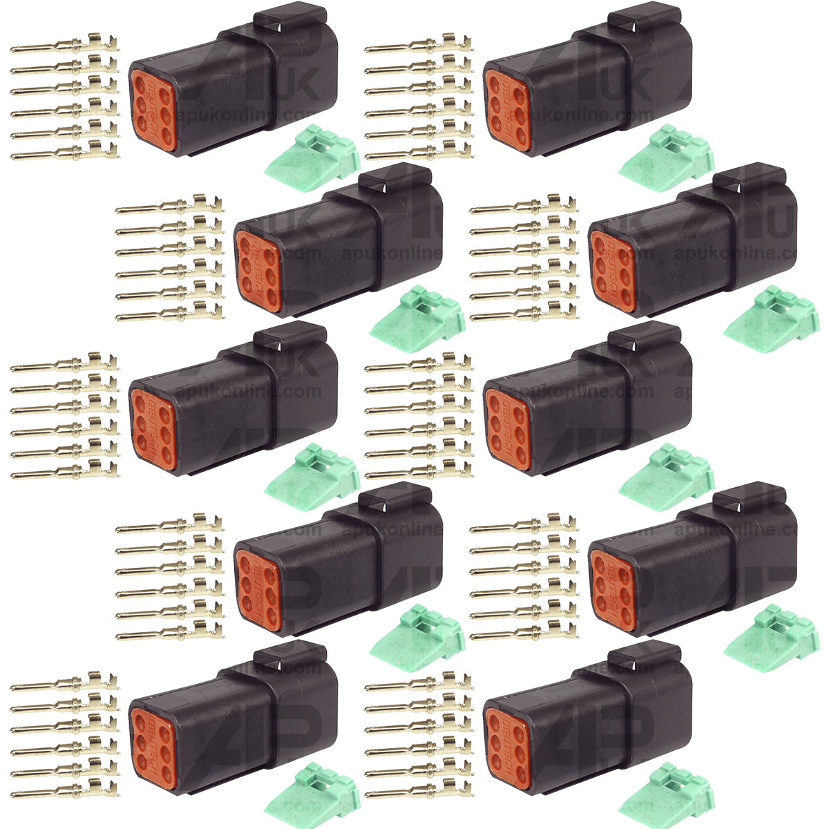 10x Deutsch DT04-6P Wedgelock Headlight Headlamp 6 way Pin Female Plug Socket