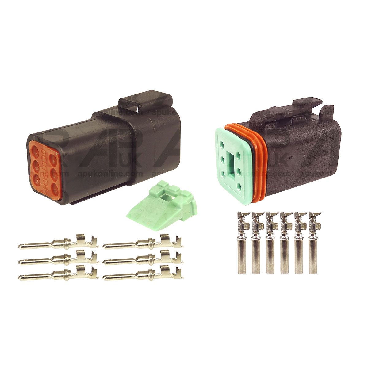 Deutsch Wedgelock Headlight Headlamp 6 way Pin Male &amp; Female Plug Socket Set