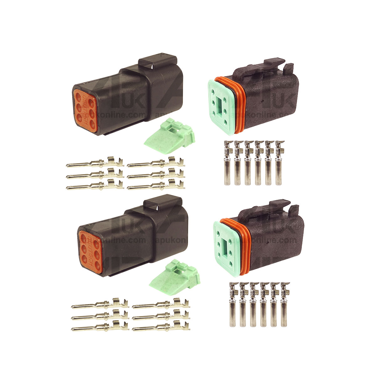 2x&#x20;6&#x20;Pin&#x20;Headlamp&#x20;Headlight&#x20;wire&#x20;Plug&#x20;Socket&#x20;Crimp&#x20;Connector&#x20;Male&#x20;Female&#x20;for&#x20;JCB