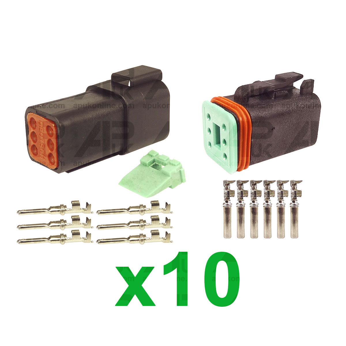 10x Male &amp; Female Automotive Wire Connector Plug Socket 6 Pin Way Terminal Set