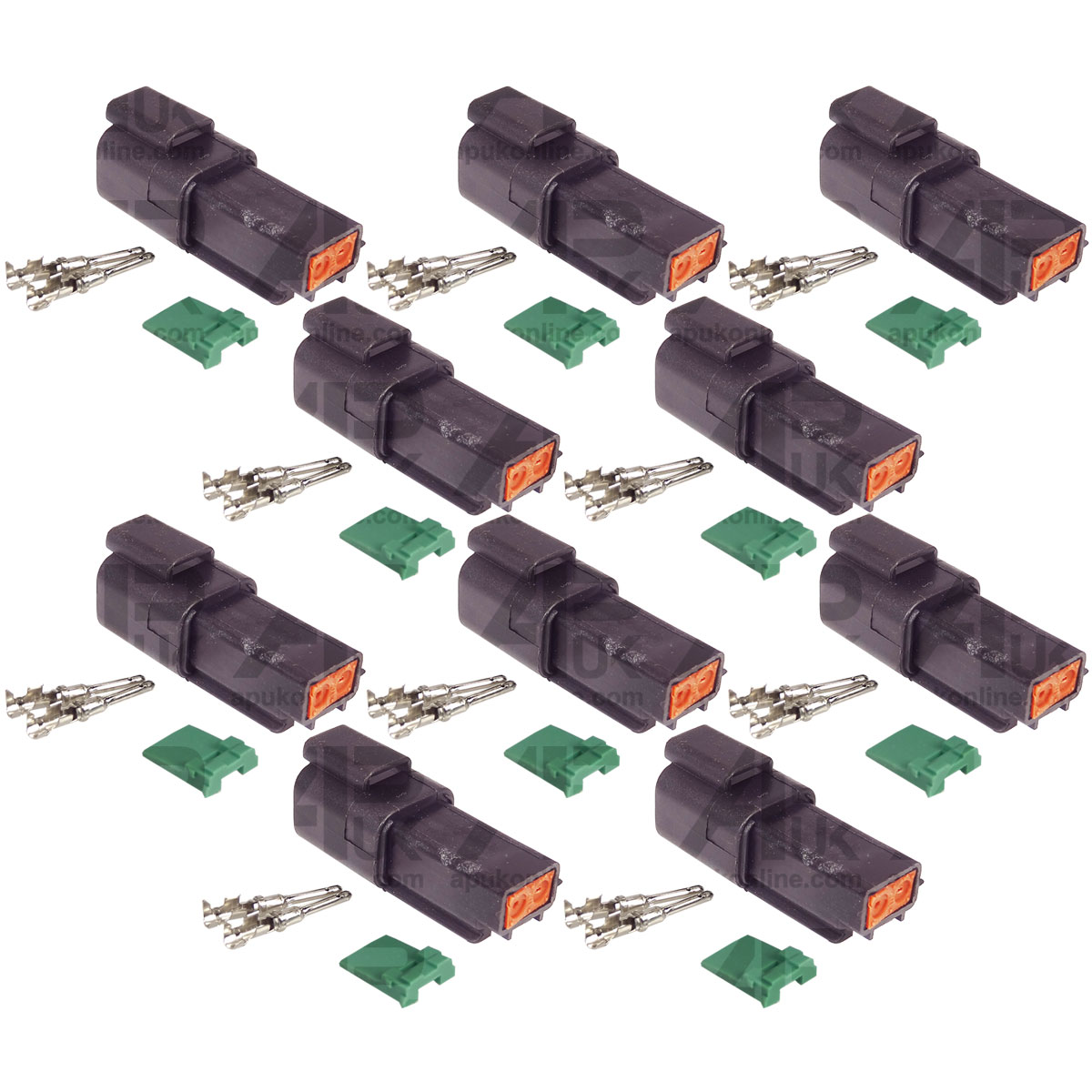 10&#x20;Automotive&#x20;Wire&#x20;Connector&#x20;DT04-2P&#x20;Female&#x20;Plug&#x20;2&#x20;Pin&#x20;Way&#x20;Terminal&#x20;1060-14-0122