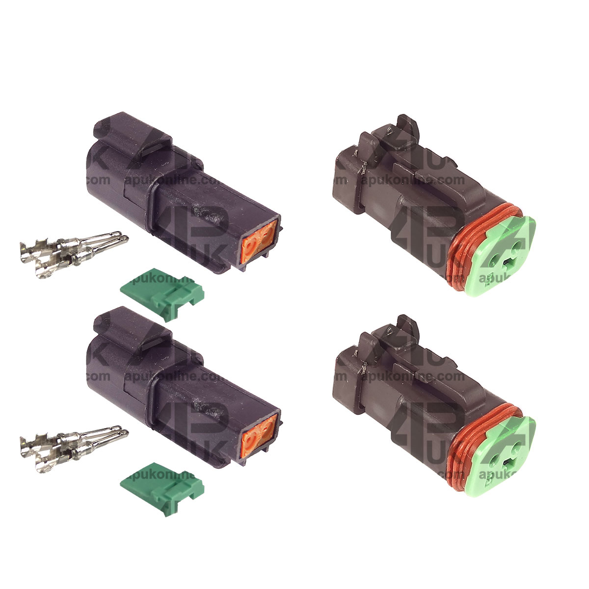 2x&#x20;Deutsch&#x20;DT04-2P&#x20;Working&#x20;Light&#x20;2&#x20;way&#x20;Pin&#x20;Male&#x20;Female&#x20;Plug&#x20;set&#x20;Socket&#x20;Connector