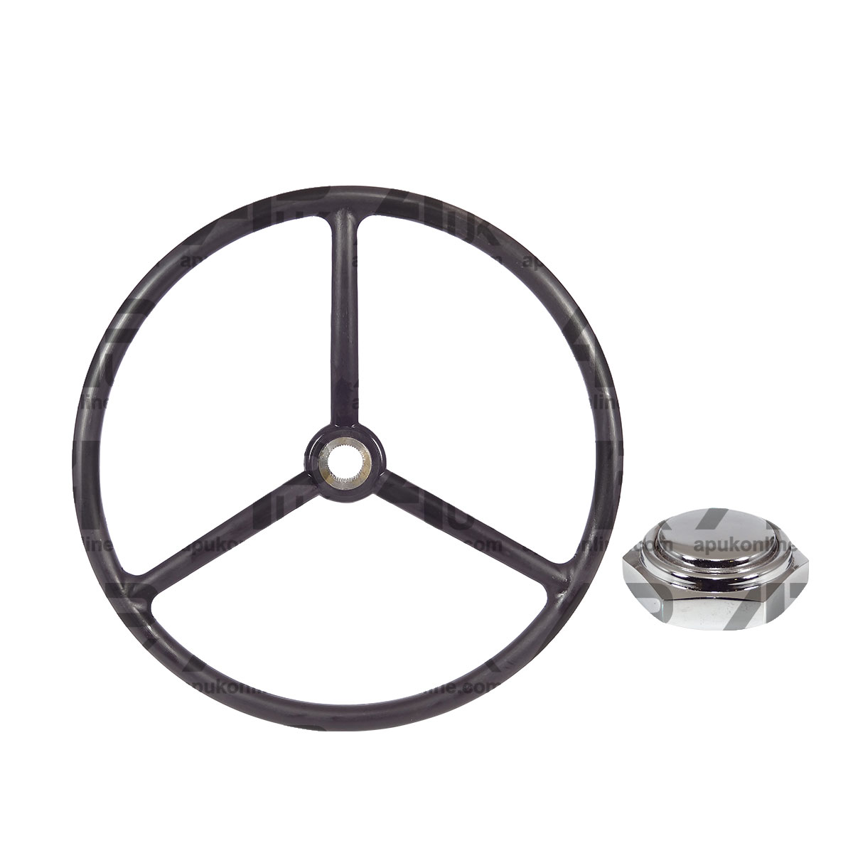 Fine Spline Steering Wheel &amp; Chrome Nut Kit for Fordson Dexta Super Tractor