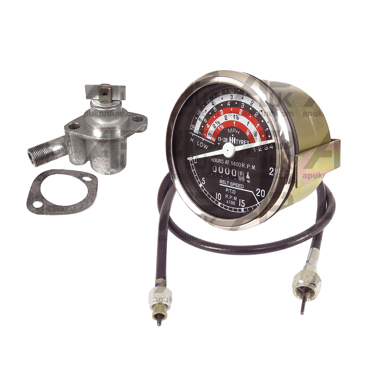 Case Harvester IH Tractor Tachometer + Tacho Drive + Cable Kit APUK