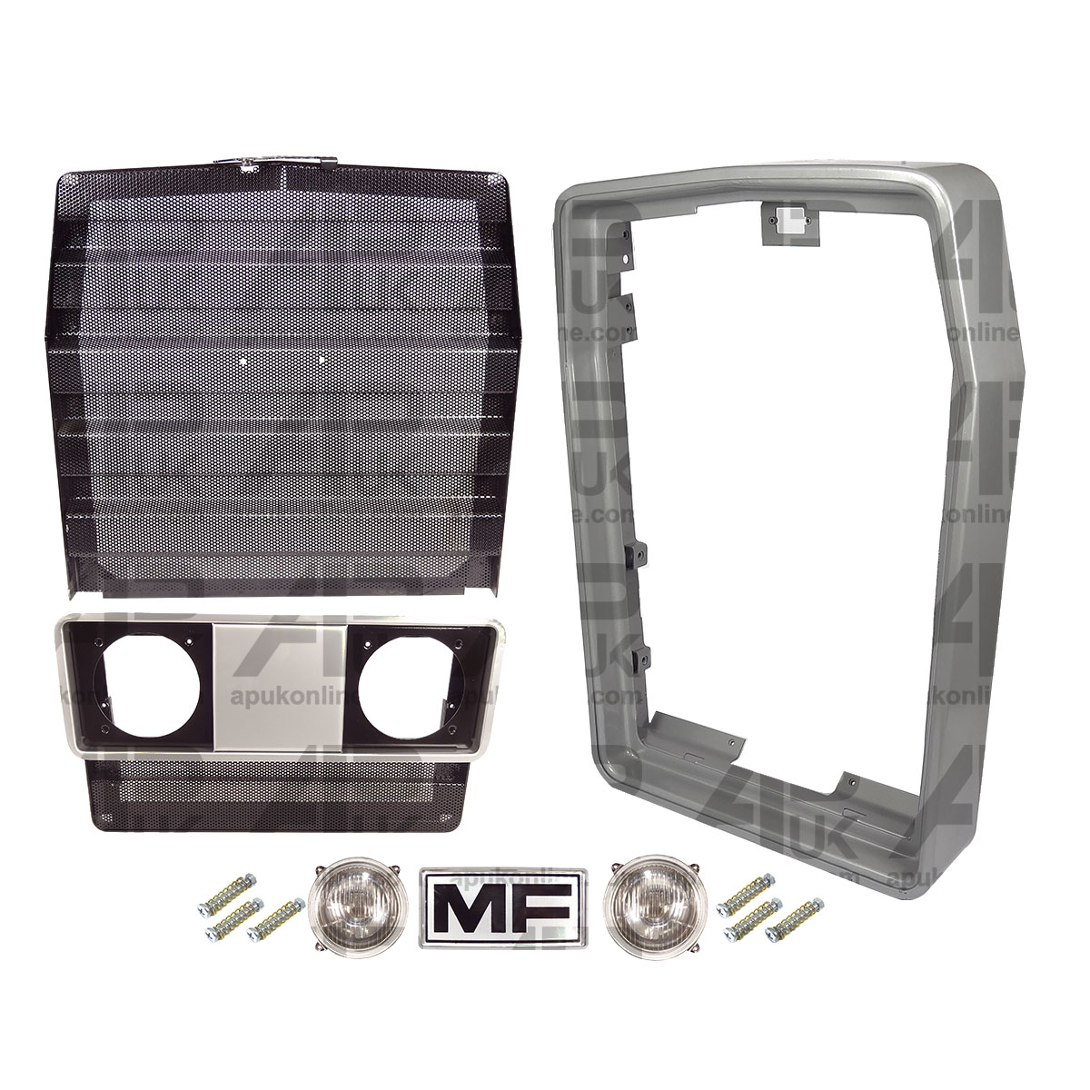 Front Grill Nose Cone HeadLight Lamp Kit Set for Massey Ferguson 265 275 Tractor