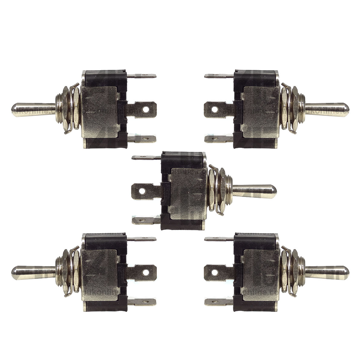 5x Universal Metal Toggle Flick Switch ON/OFF/ON Spade Boat Truck Trailer Lorry