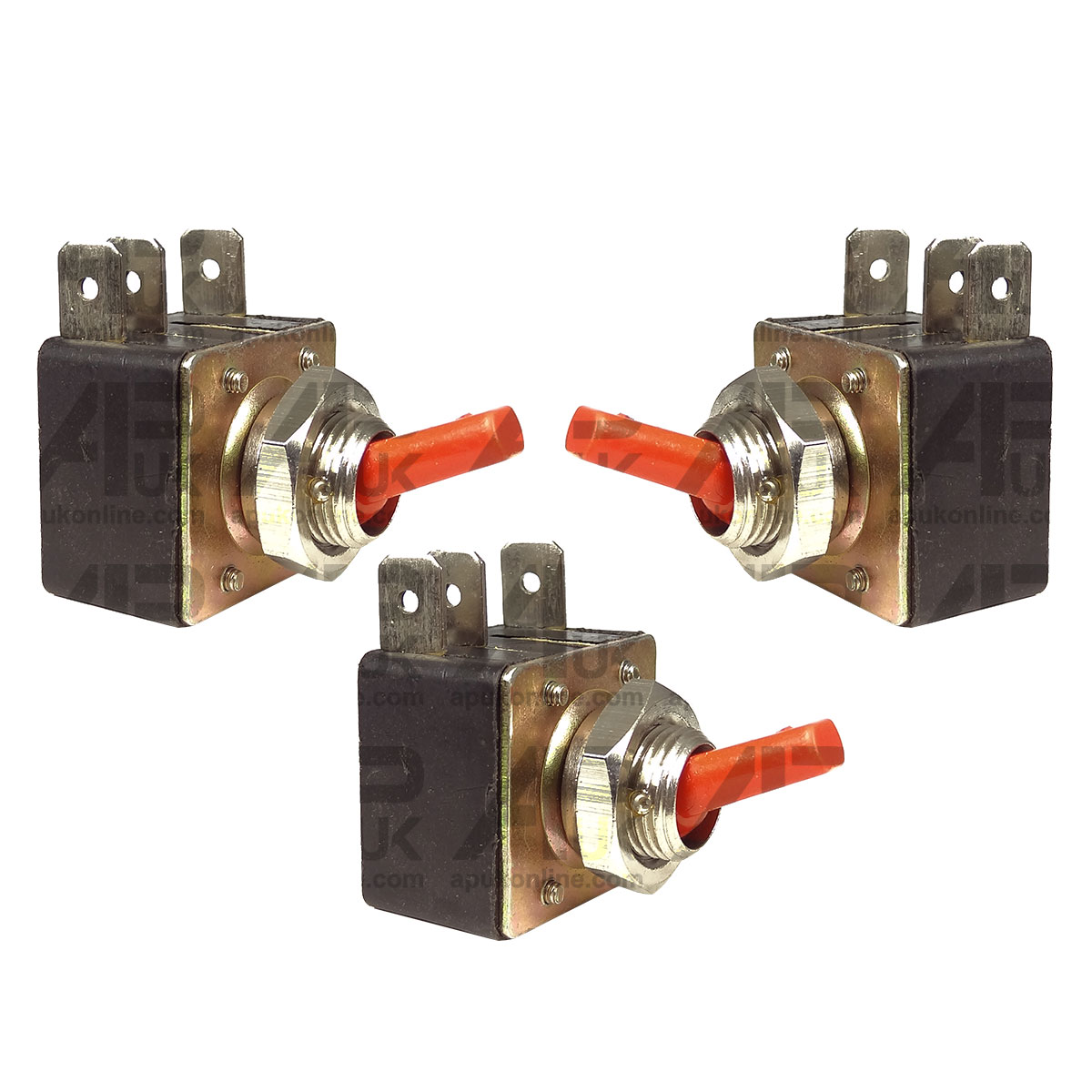 3x Universal Tractor Red Hazard Warning Light Lamp Flick Switch Toggle Button