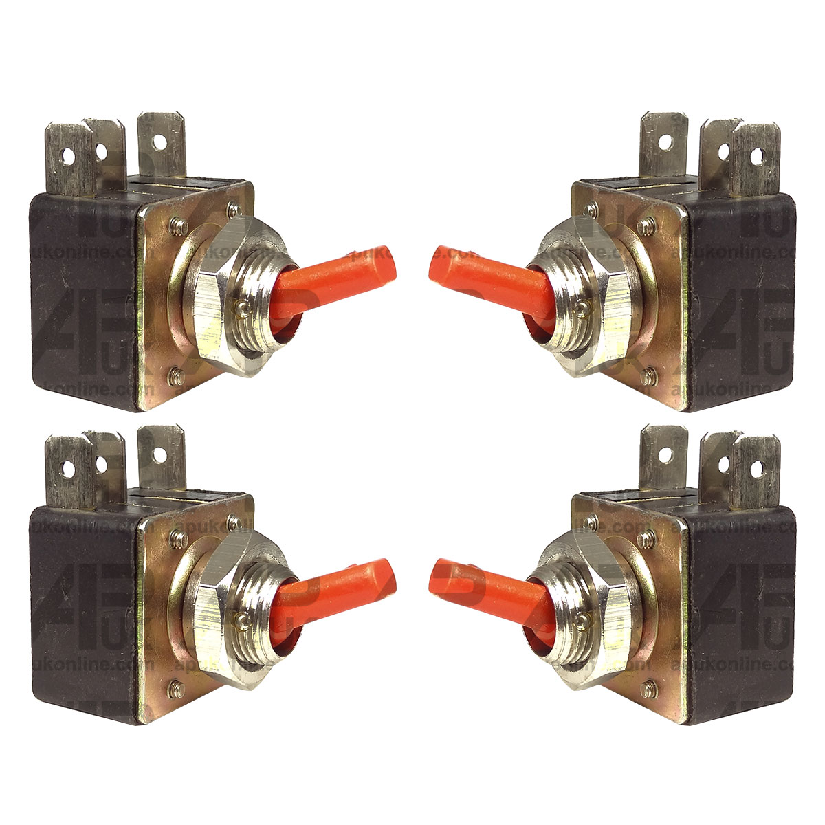 4 Red Hazard Warning Light Lamp Switch Toggle Flick type Vintage Classic Kit Car