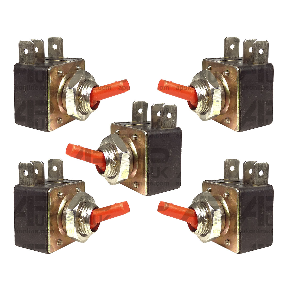 5x Universal Tractor Red Hazard Warning Light Lamp Flick Switch Toggle Button