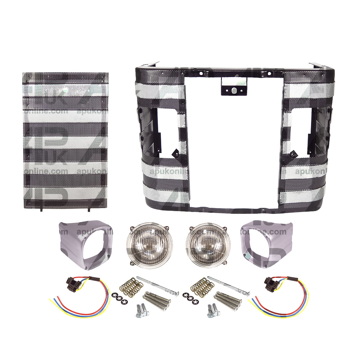 Front Grille Headlights + Cowls + Door Full Set for Massey Ferguson 175 Tractor