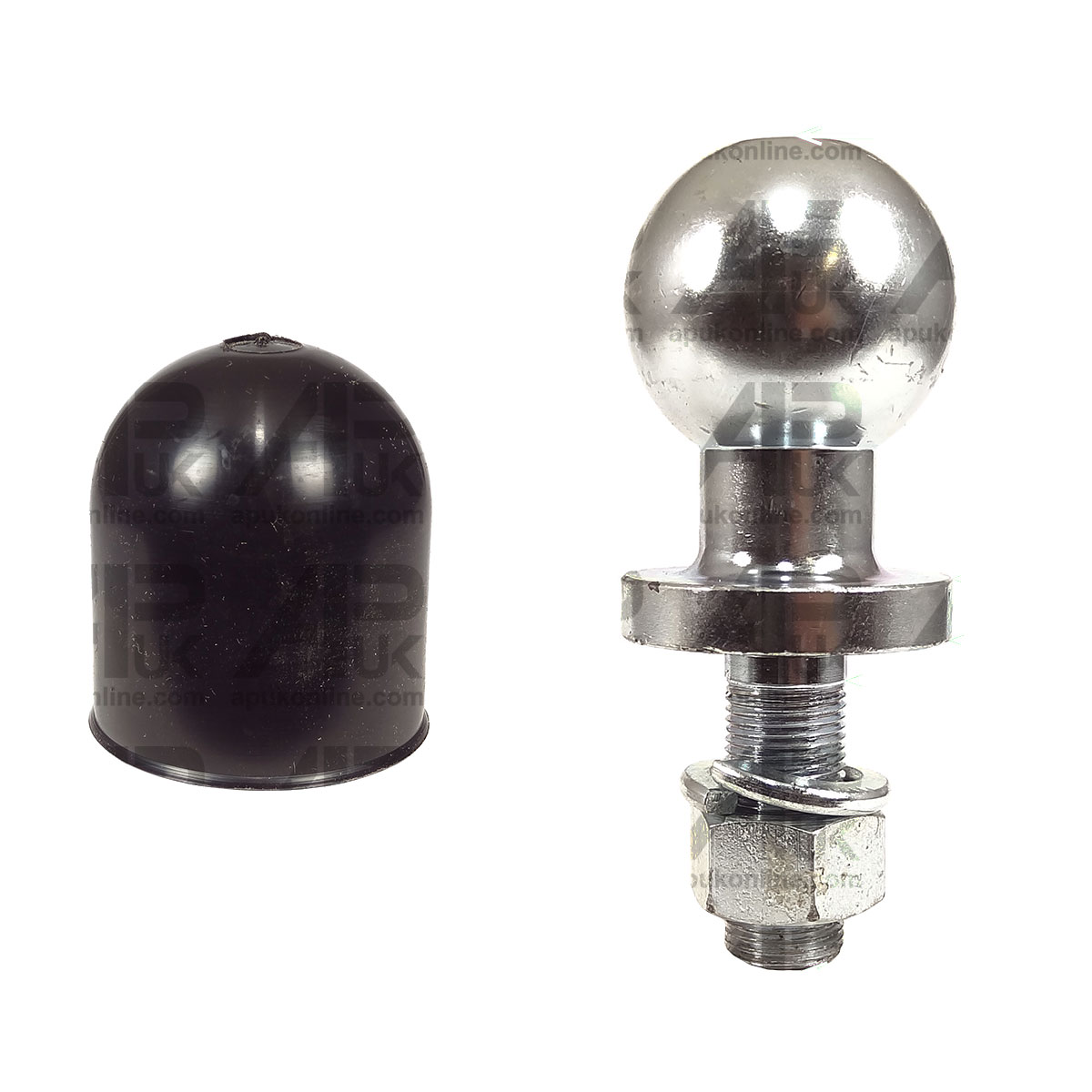 Universal 50mm Black Plastic Tow Bar Ball Cover Towing Hitch Cap &amp; Pin Tractor