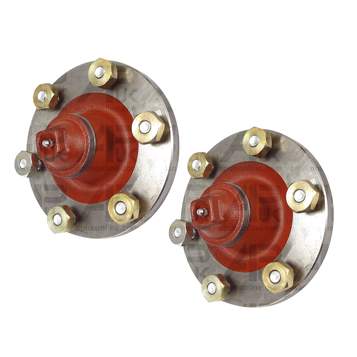 2x Front Wheel Hubs &amp; Studs Nuts Cap for Massey Ferguson 35 65 130 FE35 Tractor