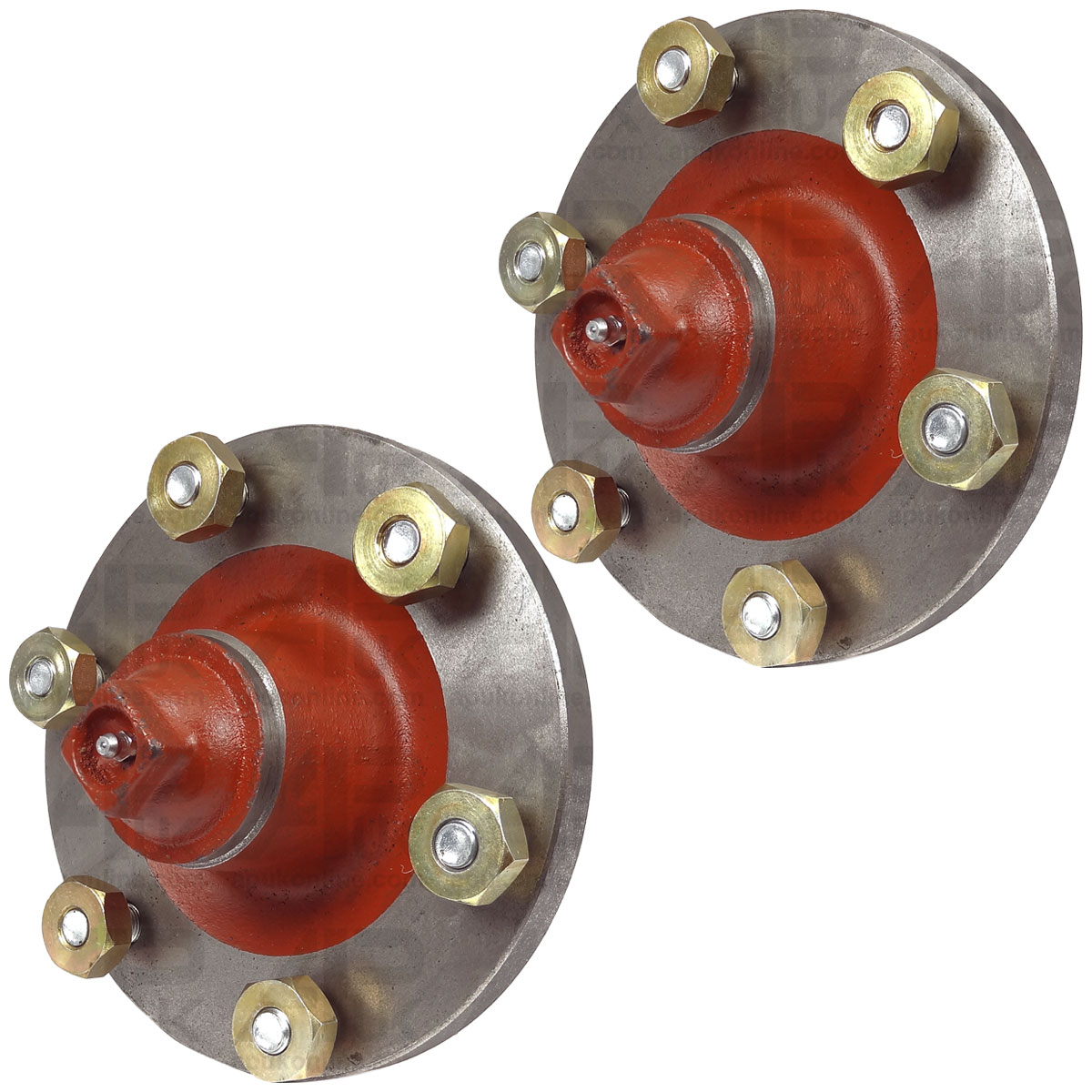 2x Front Wheel Hubs &amp; Studs Nuts Cap for Massey Ferguson 35 35X 65 135 Tractor