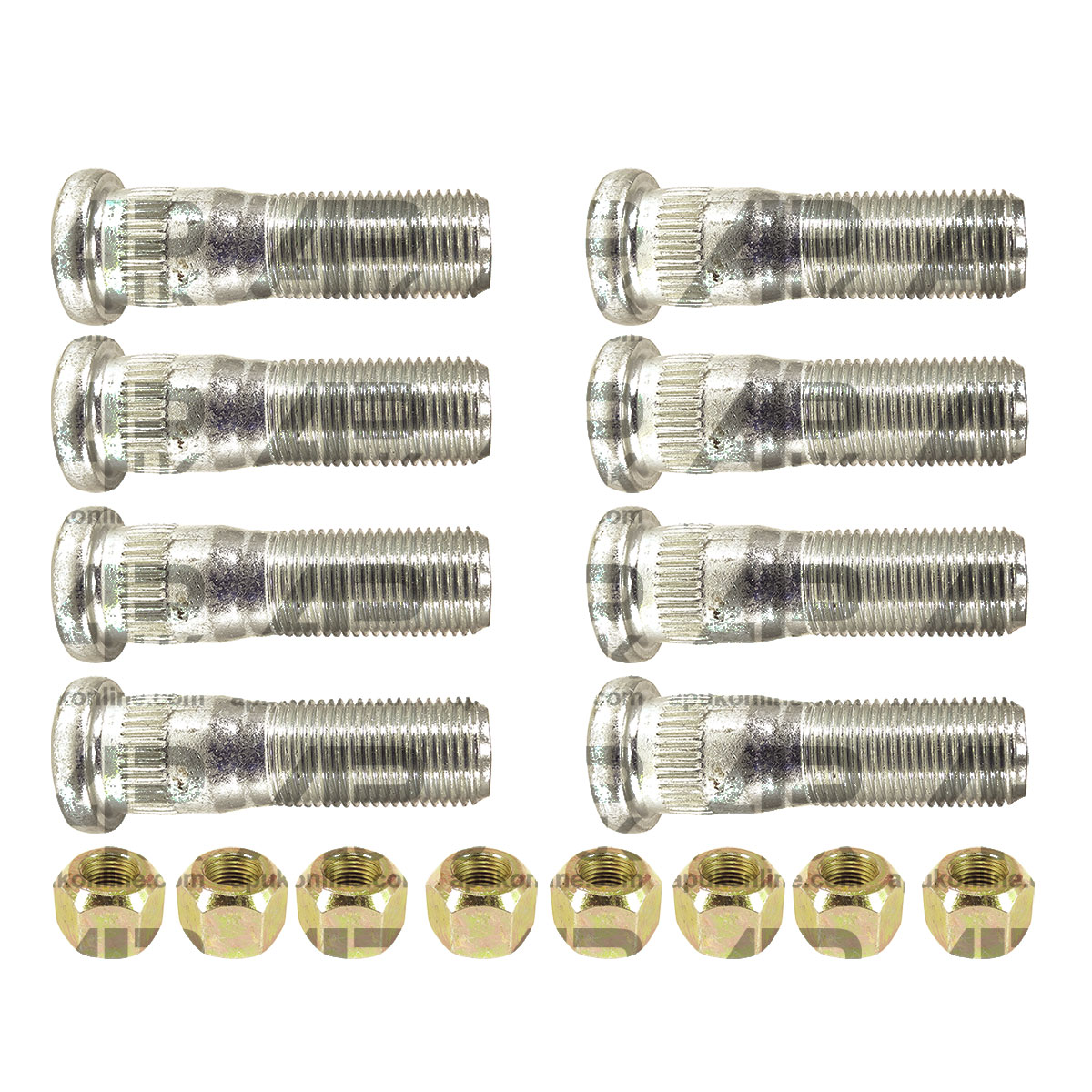 8x Rear Wheel Stud Knurled &amp; Nut 5/8&quot; UNF for Ford 2000 2100 2110 2120 Tractor