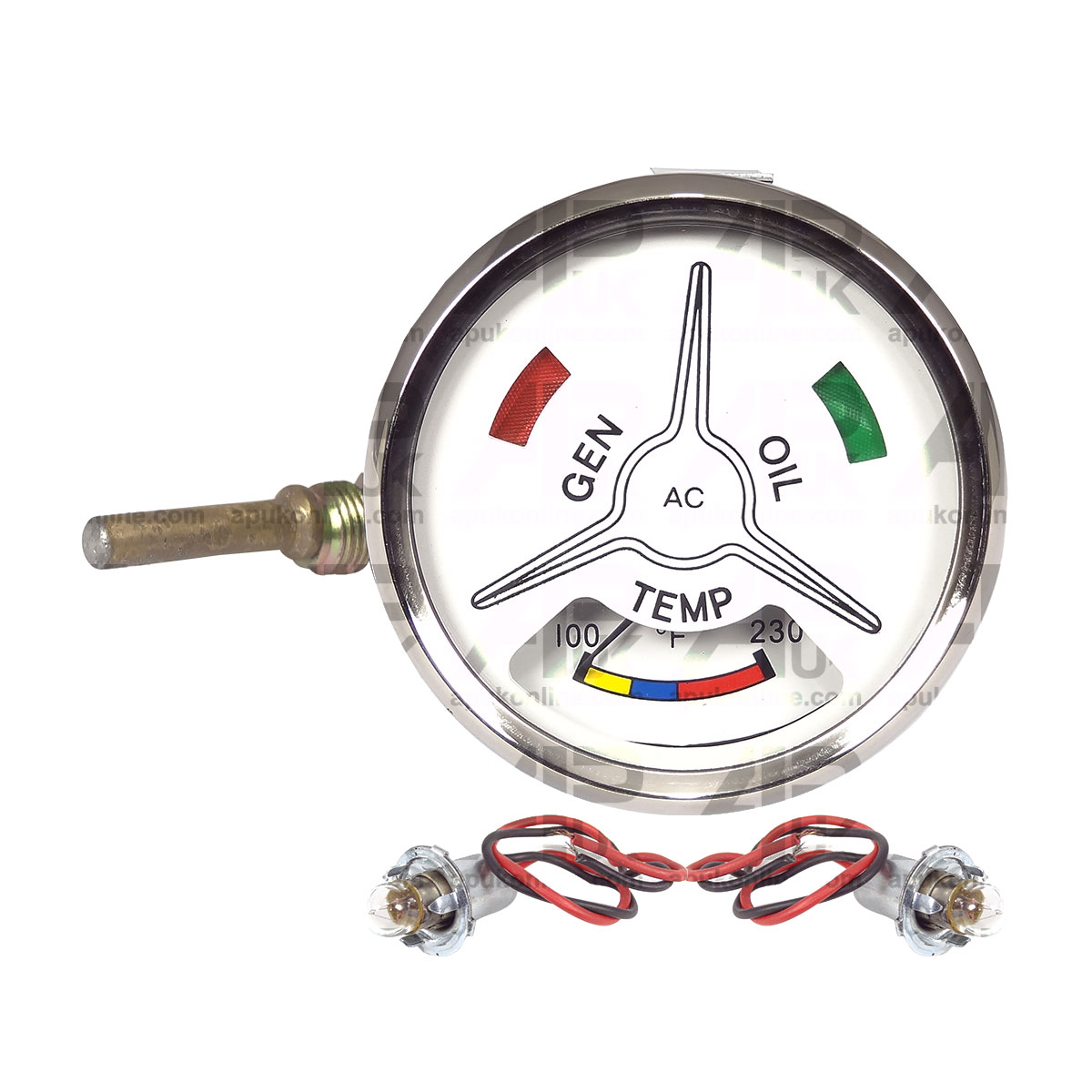 6 Cyl Water Temp Gauge 2200mm &amp; Bulbs for Fordson Major Power Super Tractor