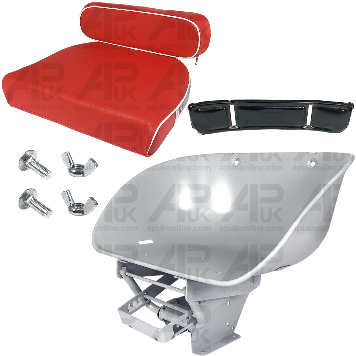 Adjustable Seat Pan &amp; Red White Cushion for David Brown 770 780 880 990 Tractor