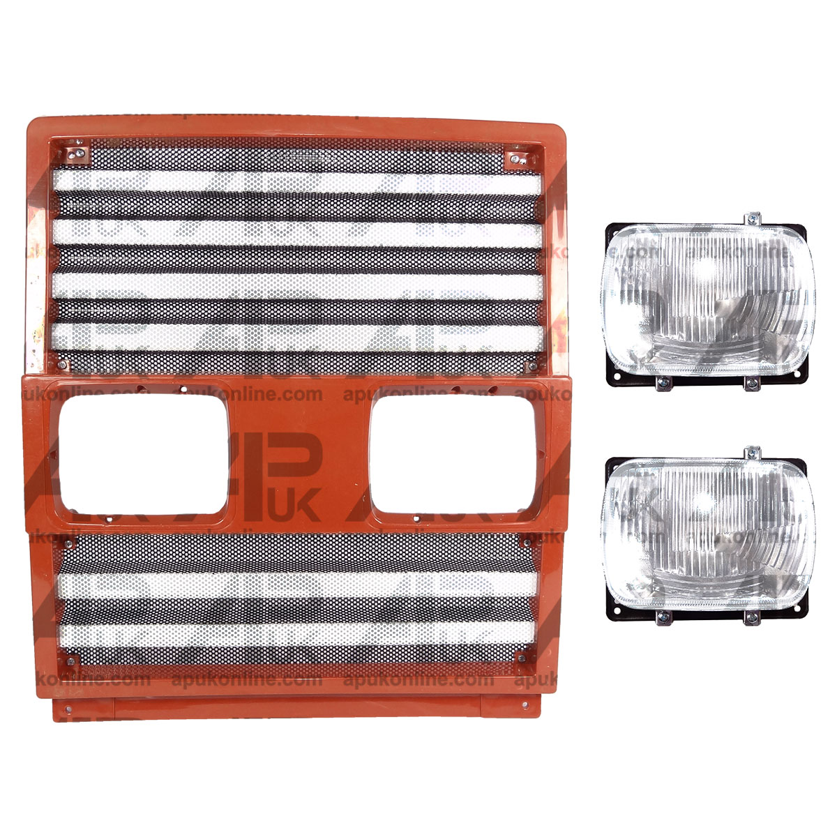 Front Grille &amp; Headlight Lamps Kit for Fiat 115-90 130-90 140-90 160-90 Tractor