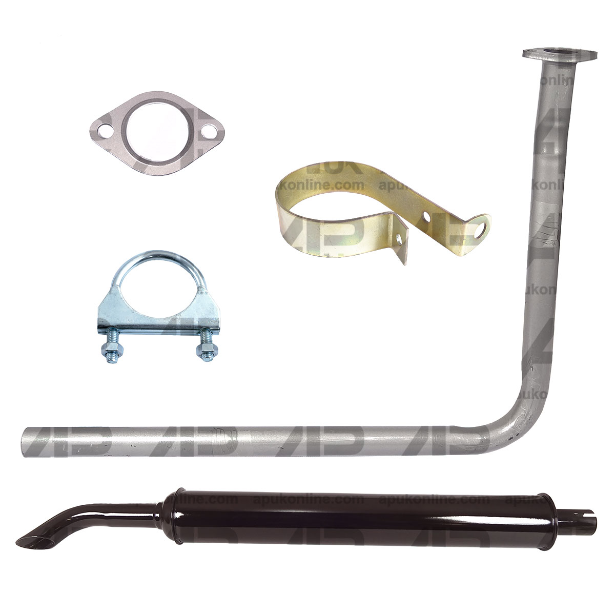 Underslung Downswept Exhaust Silencer Black Kit for Ferguson TE20 TEA20 Tractor