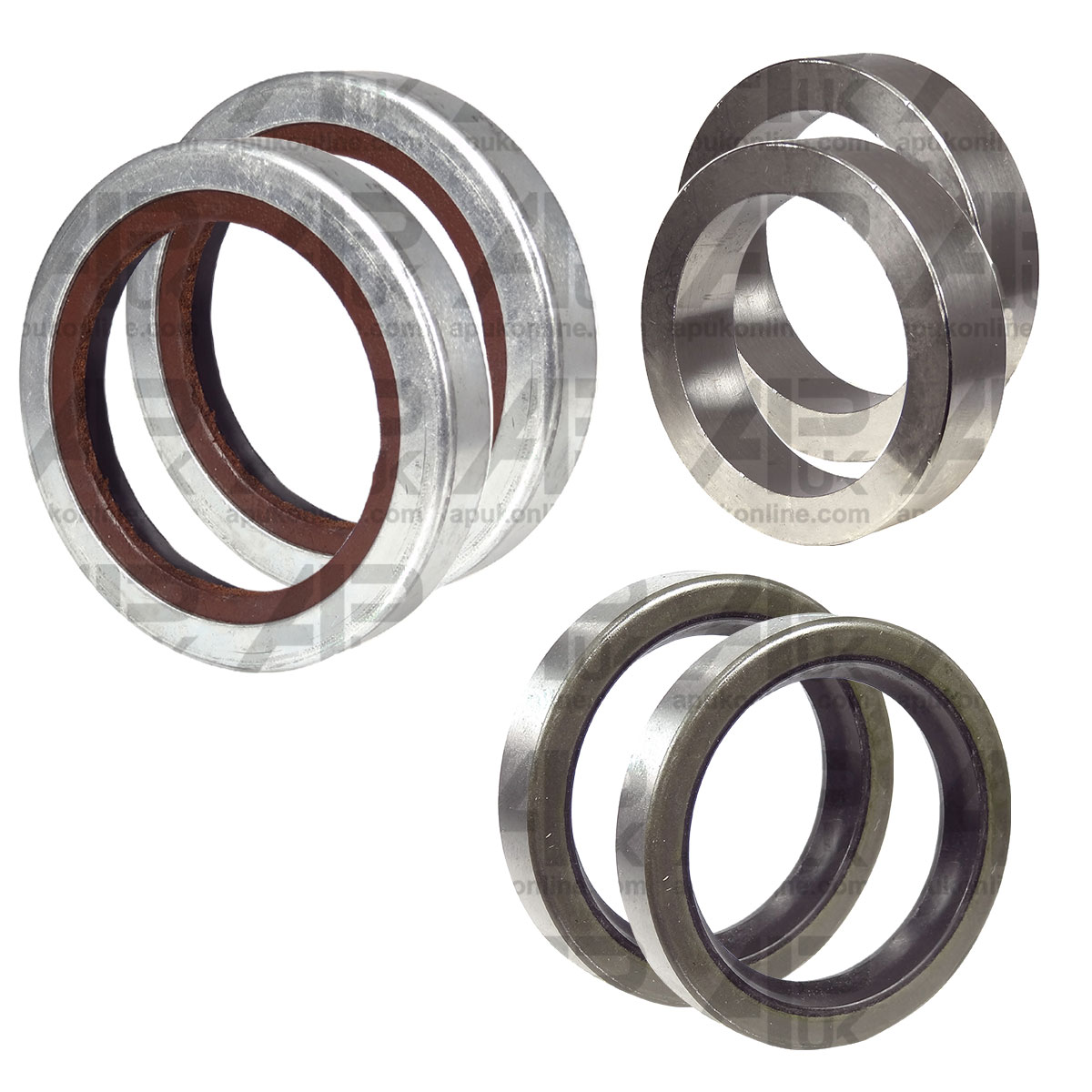 2x Rear Axle Inner Outer Seal &amp; Collar Kit for Massey Ferguson 148 230 Tractor