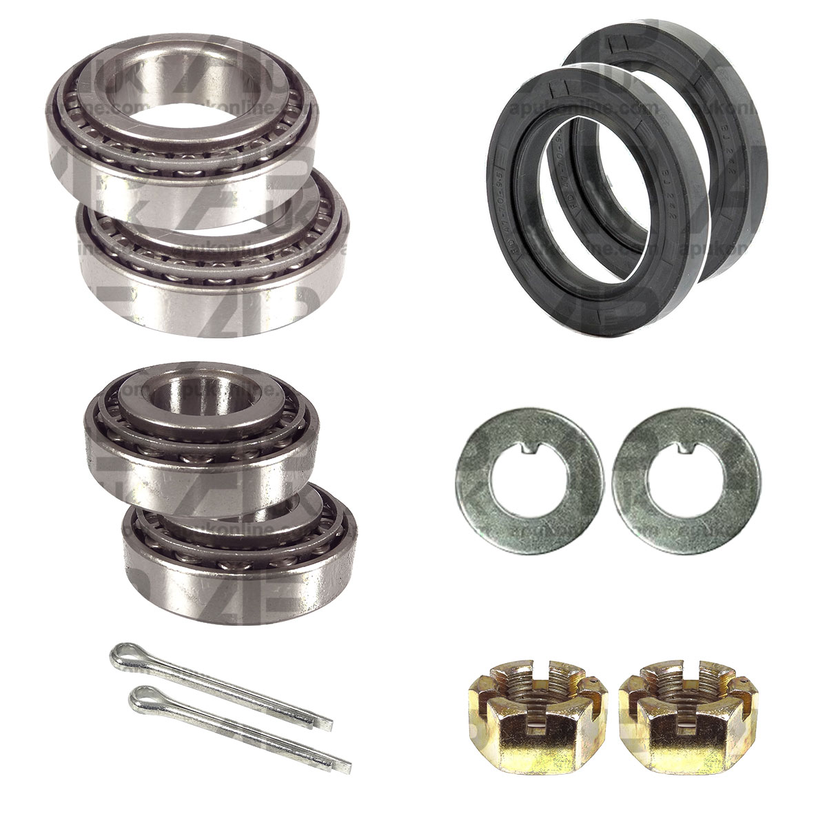 2x Front Axle Bearing &amp; Seal Kit for Massey Ferguson 20D 35 65 135 148 Tractor