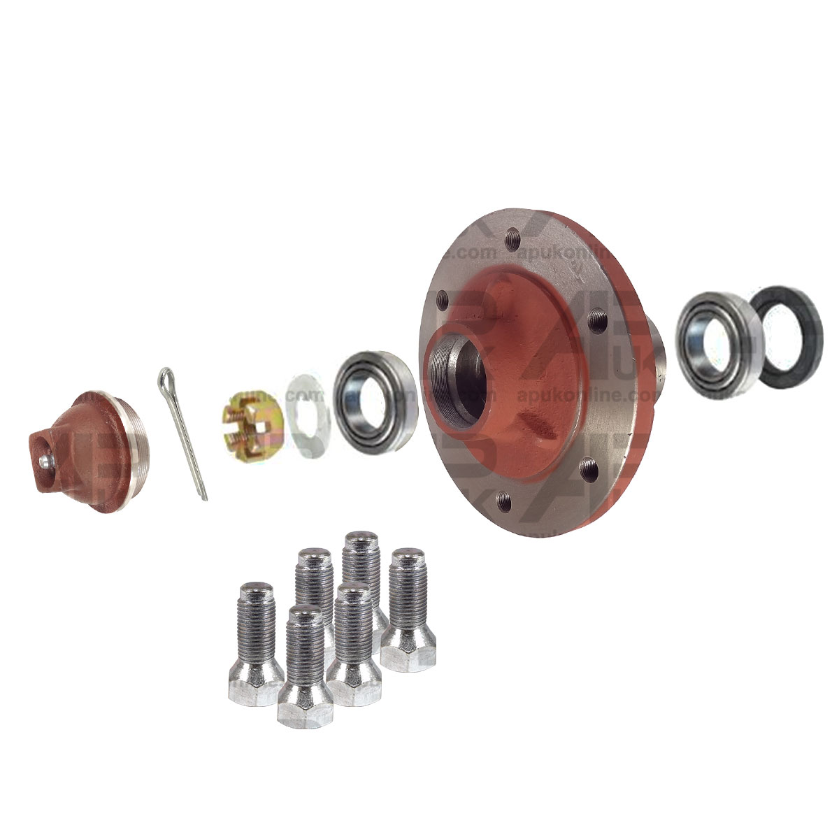 Front Wheel Hub Bearing Stud Kit for Massey Ferguson 20D 35 65 135 148 Tractor