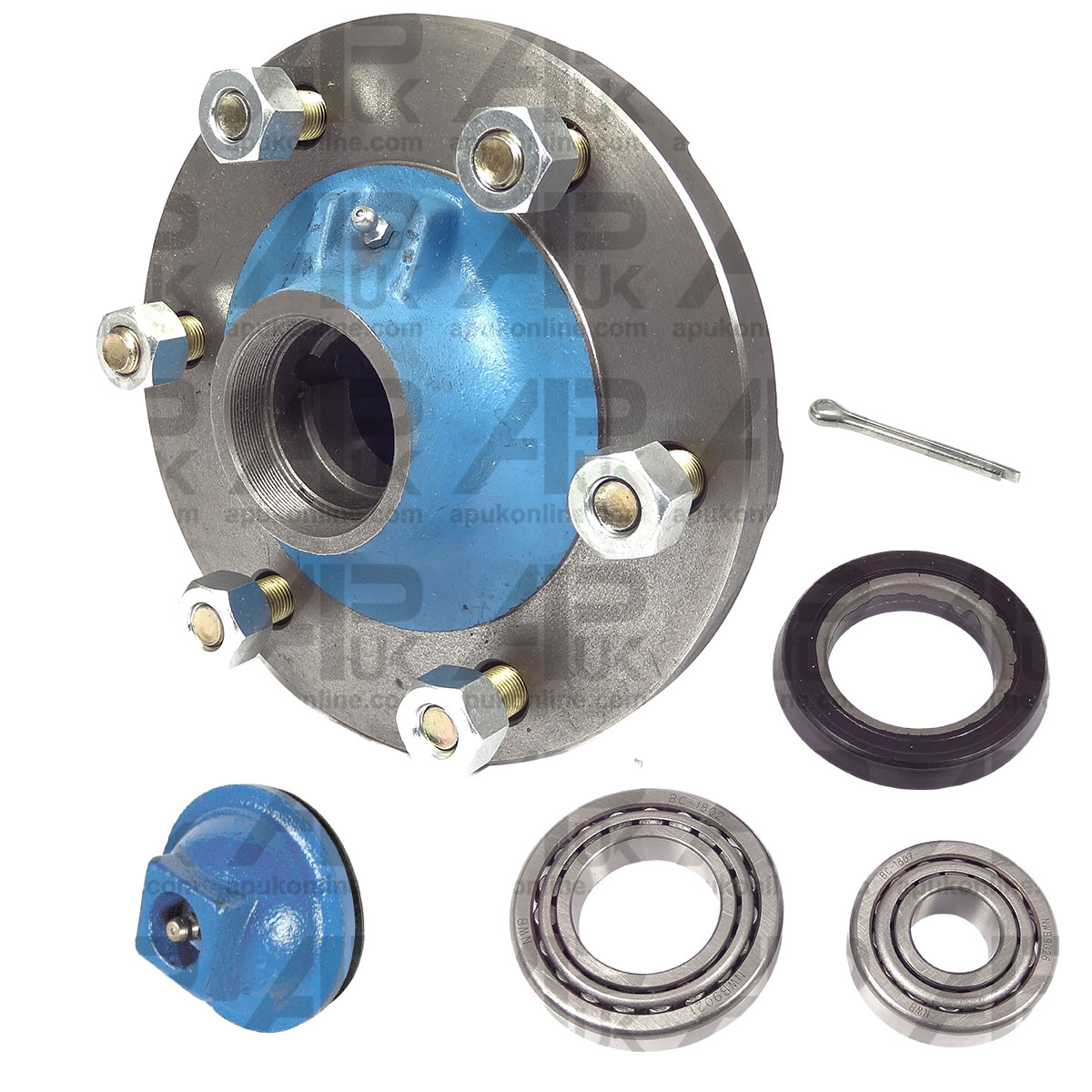 Front Wheel Hub &amp; Bearing Kit for Ford New Holland 601 801 2000 2310 Tractor