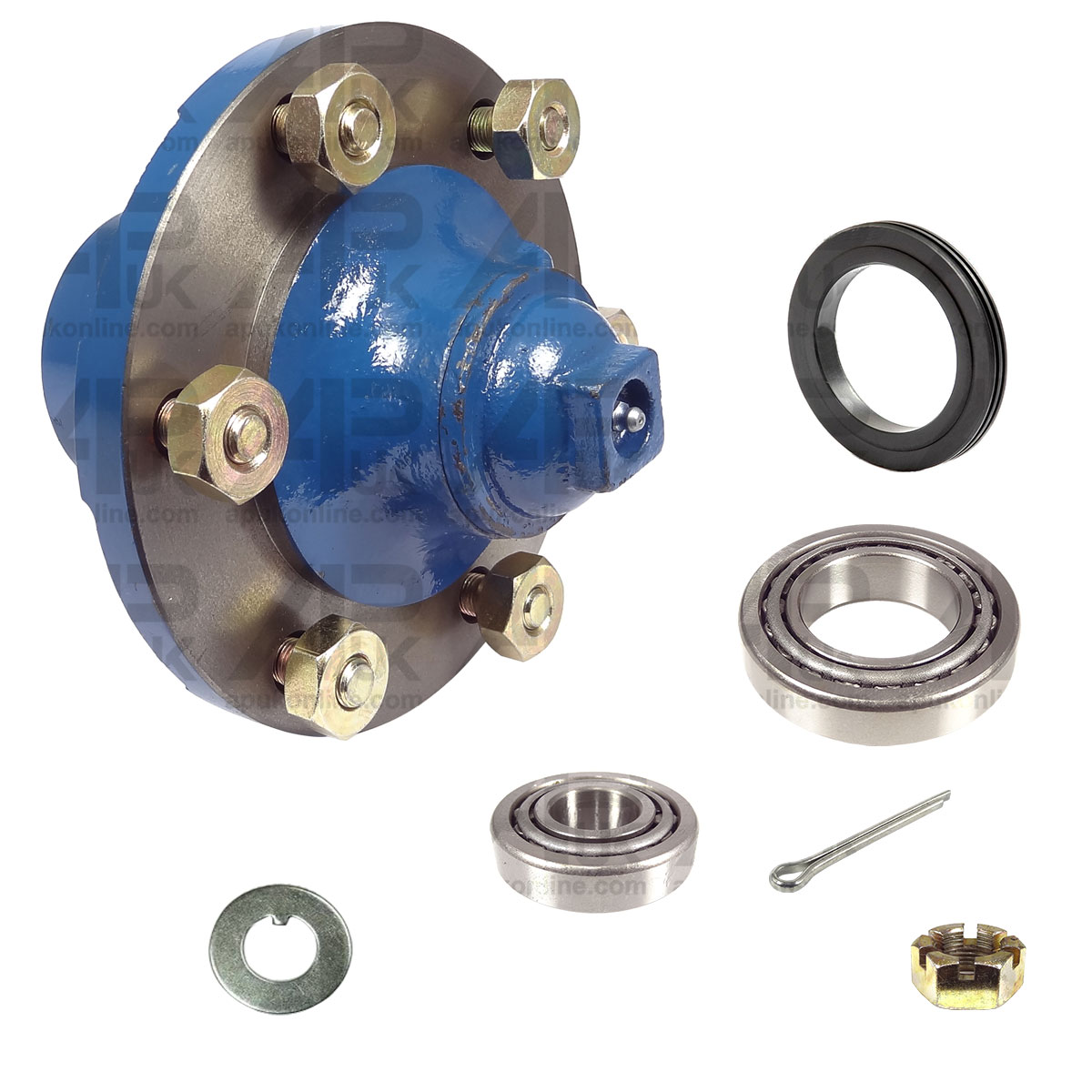 Front Wheel Hub &amp; Bearing Kit for Ford New Holland TS 80 90 100 110 115 Tractor