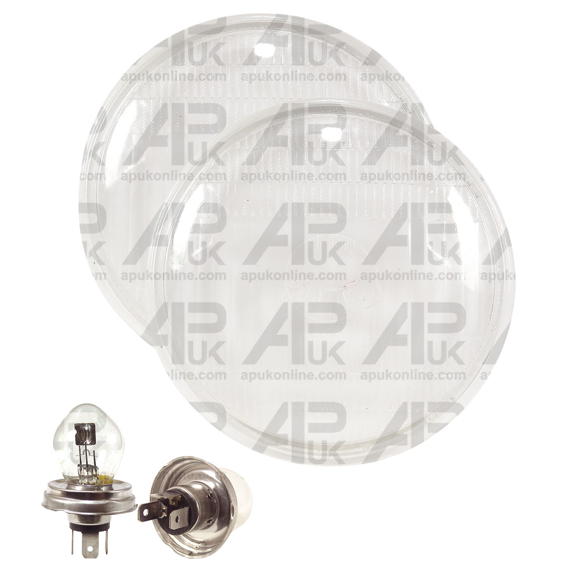 2x Headlight Headlamp Lens &amp; Bulb for Massey Ferguson FE35 35 35X 65 675 Tractor