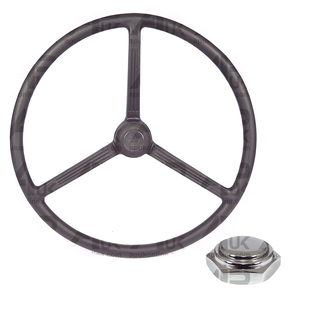 17.5&quot; Steering Wheel &amp; Cap &amp; Nut Fine Spline for Fordson Dexta &amp; Super Tractor