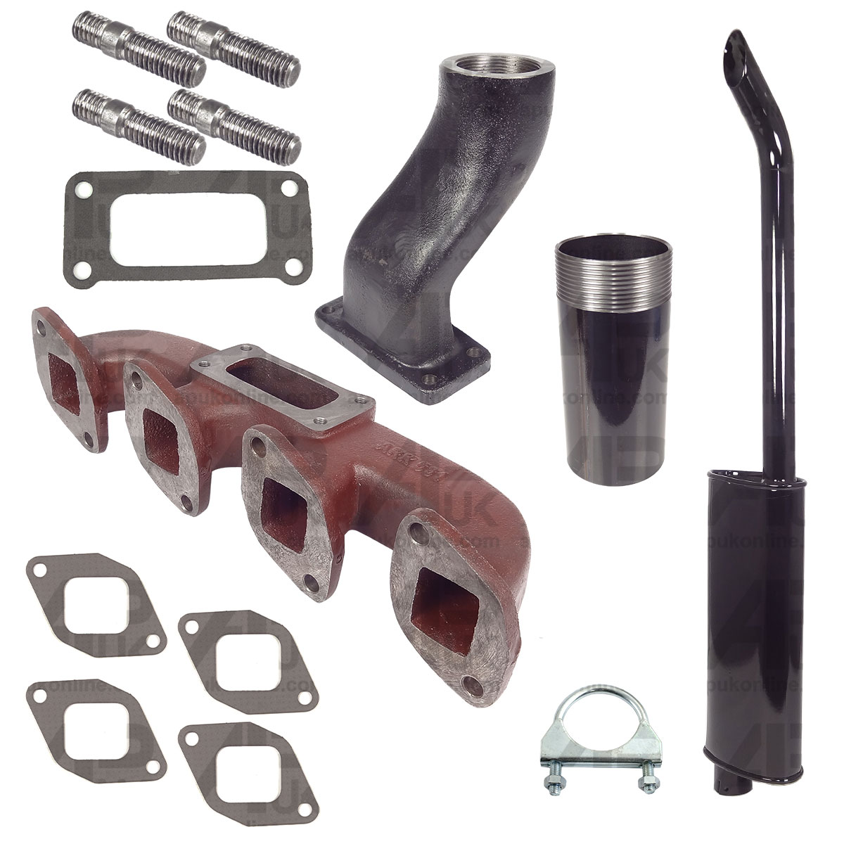 Exhaust Manifold Elbow Pipe Kit for Case International IH 385 395 485 Tractor