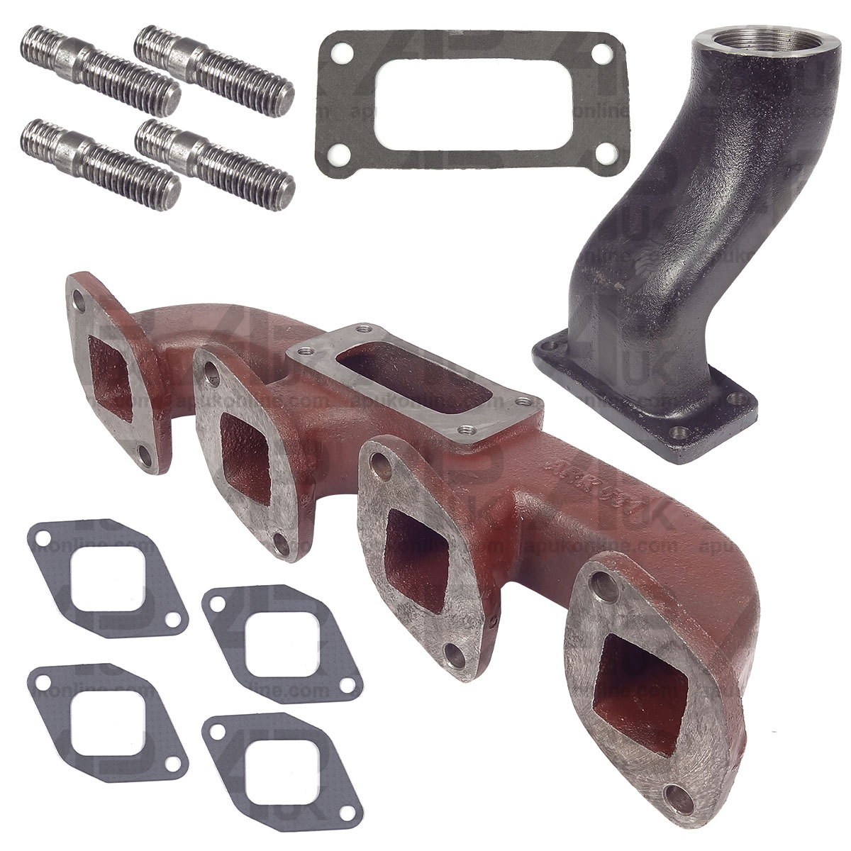 Exhaust Manifold, Elbow &amp; Gaskets for Case International IH 238 248 258 Tractor