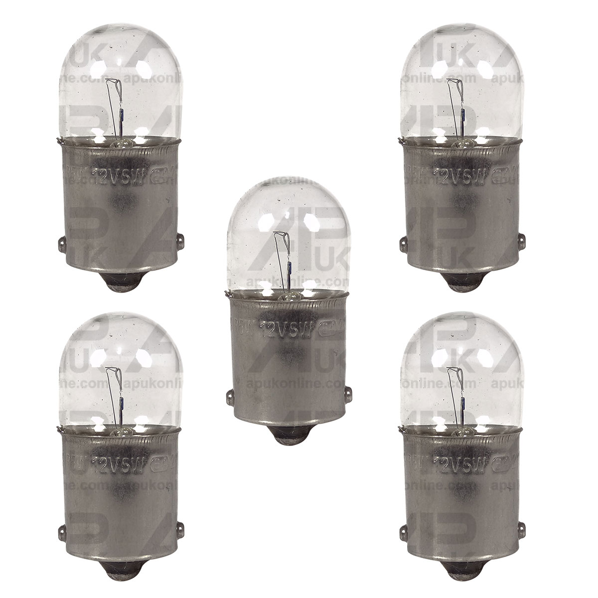 5x Lucas Side Light Bulb BA15s 12V 5W Bayonet for Case International IH Tractor