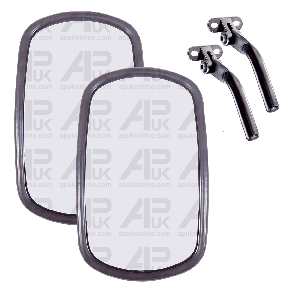 2x Universal Flat Mirror Head &amp; Arm 10&quot; x 6&quot; for Landini Leyland Tractor