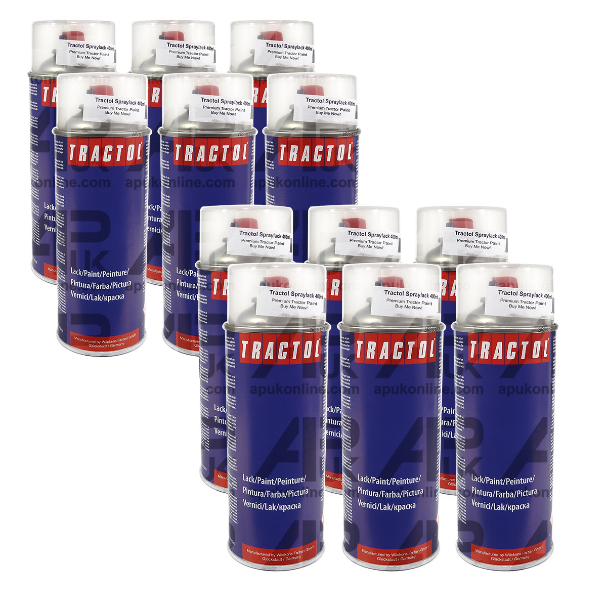12x Tractol Super Red Aerosol Spray Paint for Massey Ferguson 3090 3095 Tractor