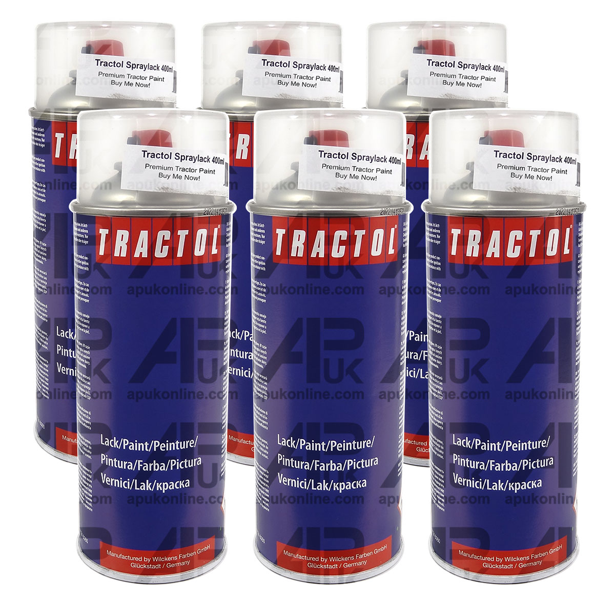 6x Tractol Orange Aerosol Spray Paint for Fordson Super Major Tractor Wheels