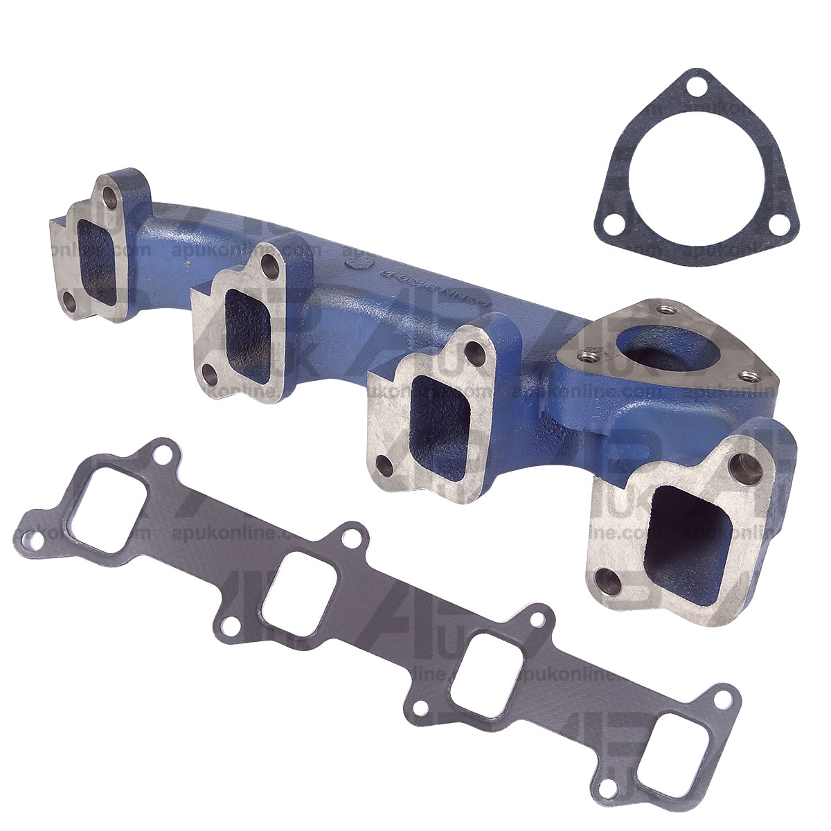 Exhaust Manifold &amp; Gaskets 4 Cyl for Ford New Holland 6810 7410 7610 Tractor