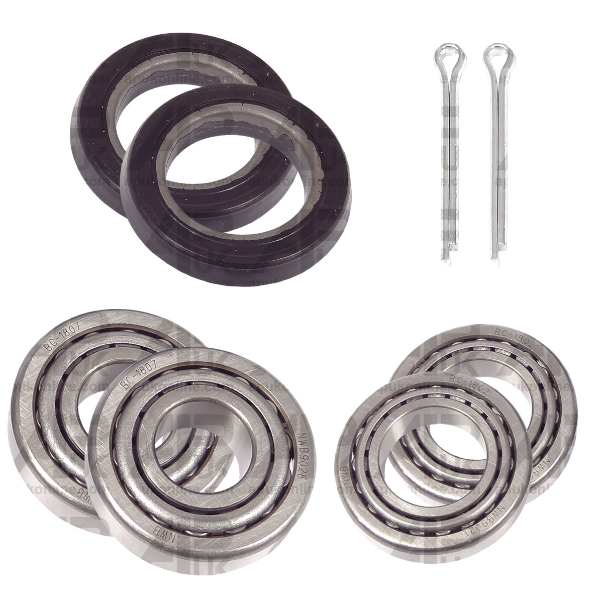 2x Front Wheel Bearing Kit for Ford New Holland 2000 2100 2110 2120 2150 Tractor