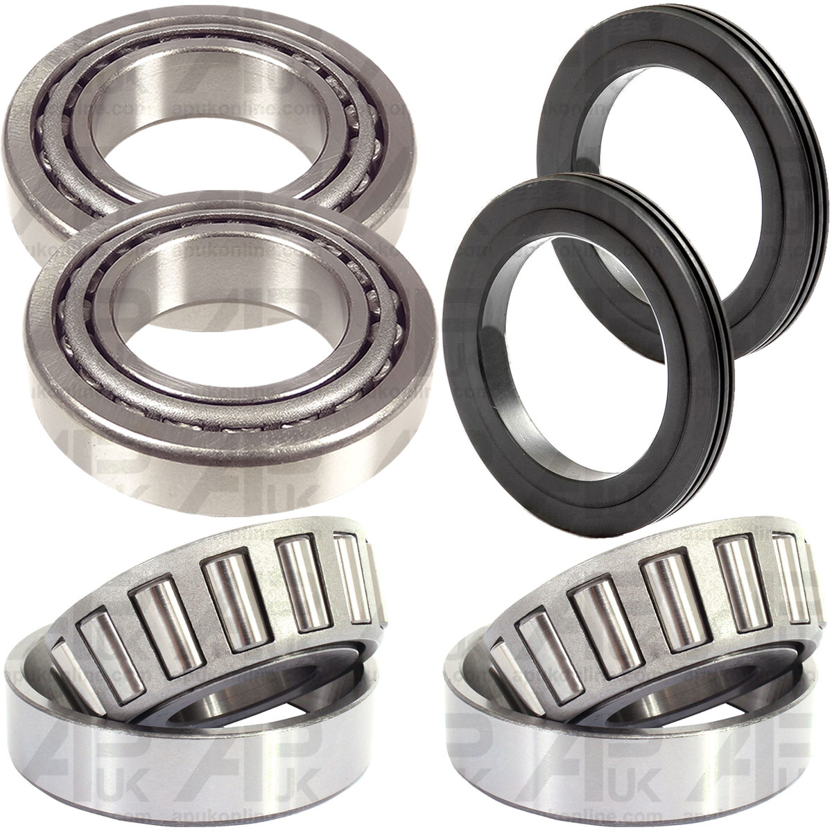 2x Front Wheel Bearing Kit for Ford New Holland 7100 7200 7410 7600 7610 Tractor