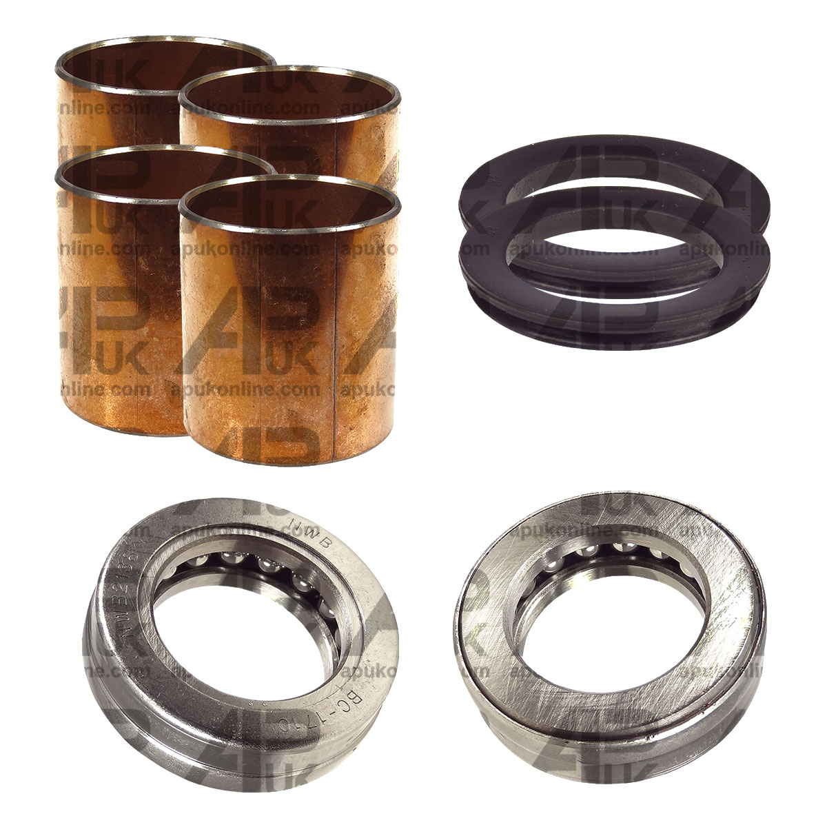 2x Kingpin Spindle Stub Axle Bush Kit for Ford NAA NAB 2N 8N 9N 230A 231 Tractor