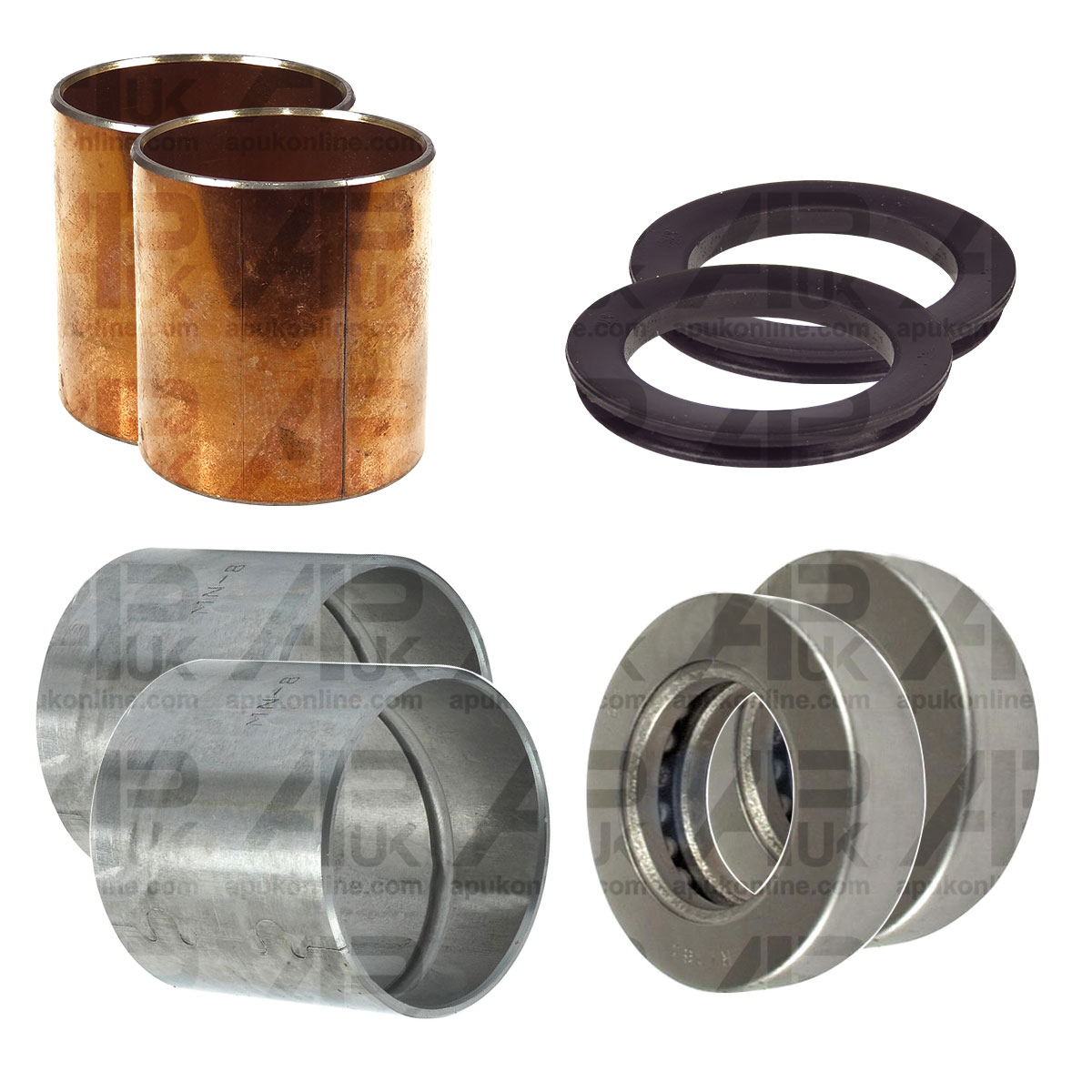 2x Kingpin Spindle Stub Axle Bush Kit for Ford 230A 234 334 335 530A Tractor